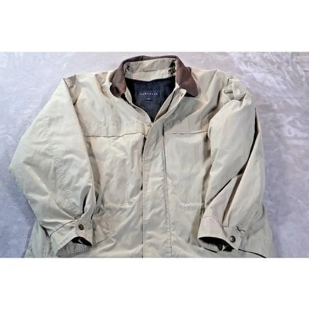 Baracuta Jacket Mens XL Khaki Brown Collar Insulated Zip Front Wool‎ Lined